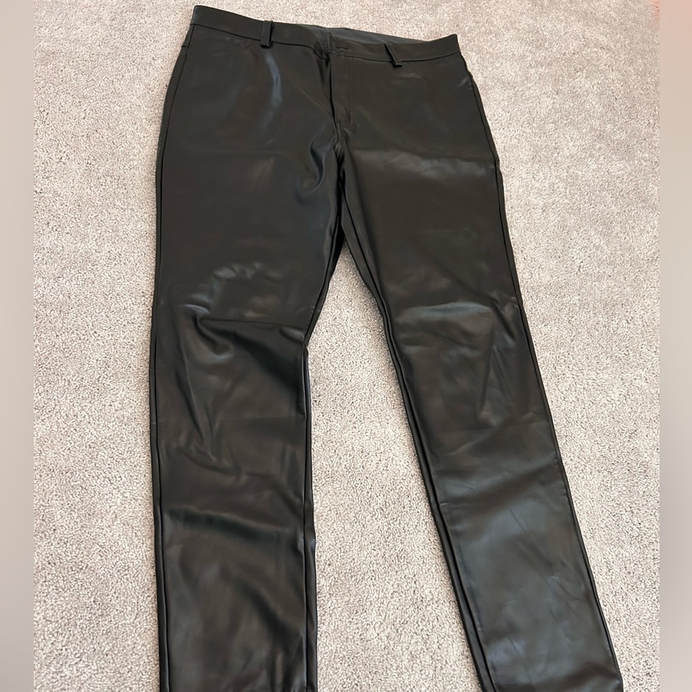 Black Pleather pants skinny fit